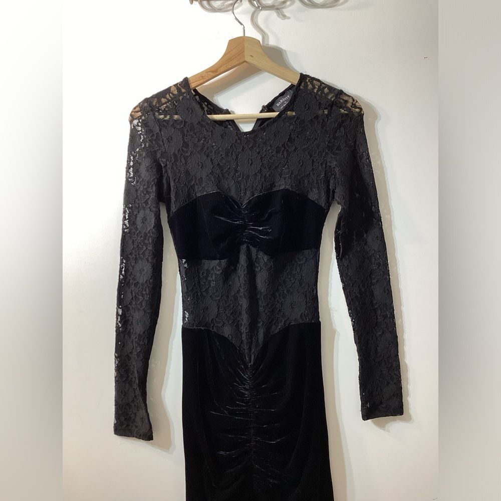 Bardot helenie velour lace maxi dress in‎ black - Picture 6 of 15